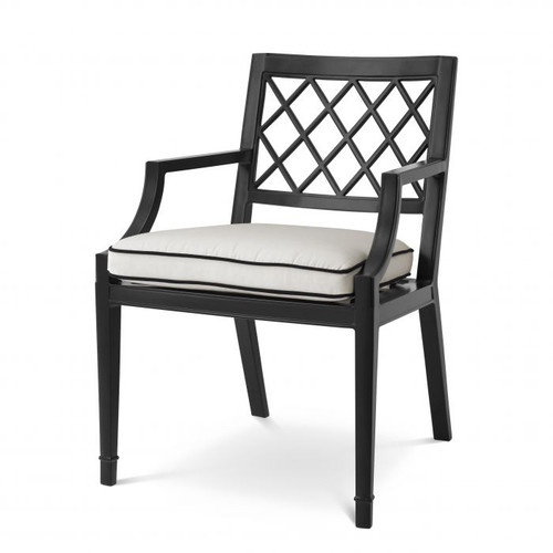 Dining Chair Paladium with arm outdoor black