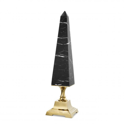 Obelisk Layford gold finish black marble