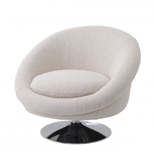 Swivel Chair Nemo bouclé cream