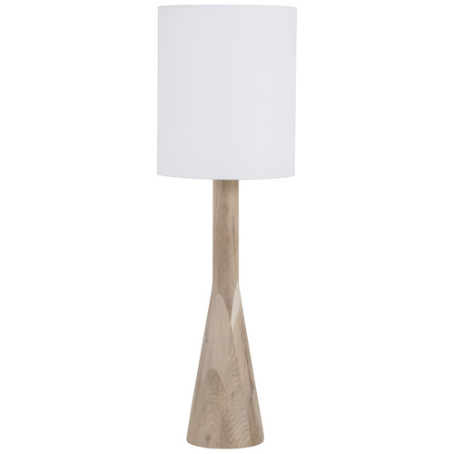 Dalin 36" Tall Modern Oak Carved Table Lamp with White Drum Shade
