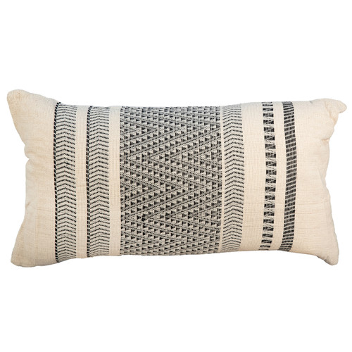 Damien Handwoven Cotton Blend 14" x 24" Lumbar Pillow
