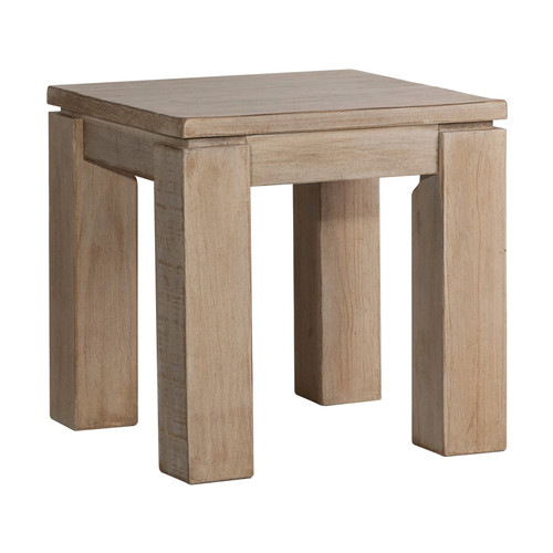 Datona 22" Square Reclaimed Pine Block Feet Side Table