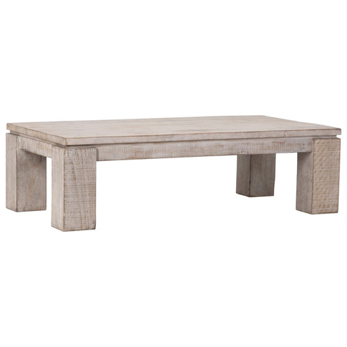 Datona 56" Rectangular Reclaimed Pine Block Feet Coffee Table