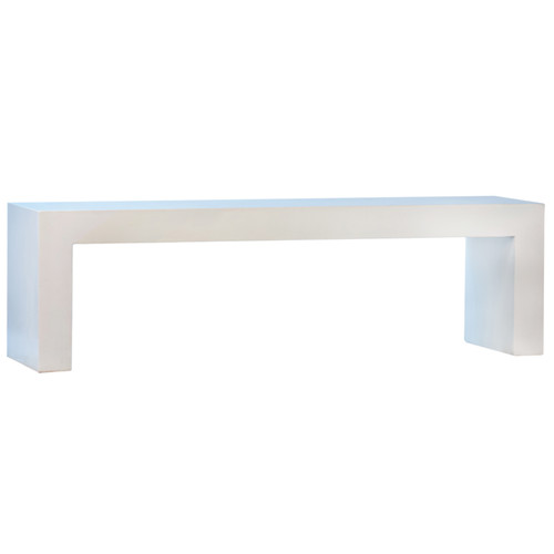Layla 63" Indoor-Outdoor White Concrete Waterfall Bench