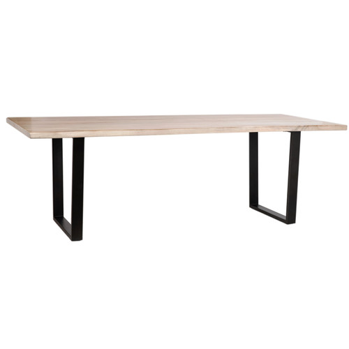 Nova 90" Mango Wood and Iron Rectangular Dining Table with Live Edge