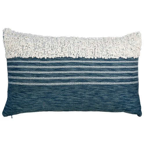 Riley Handwoven Wool Blend 24" x 14" Lumbar Pillow