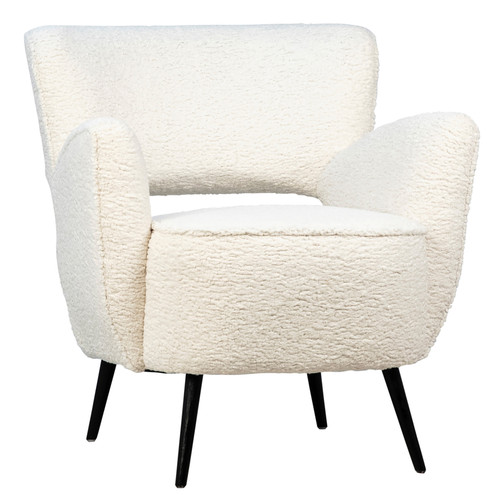 Zani White Faux Sheepskin Upholstered Occasional Armchair