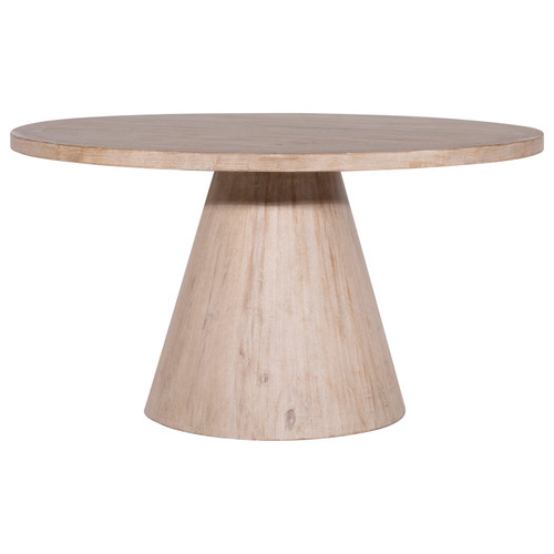 Antonio Round Reclaimed Pine Cone Shaped Pedestal Base Dining Table