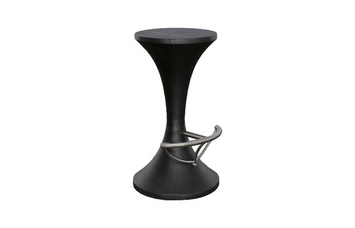 Marley Bar Stool, Burnt, Stainless Steel Foot Rest