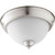 Traditional 11" Stn Opal Ceiling Mount In Satin Nickel And Satin Opal