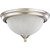 Traditional 11" Ceiling Mount Frost Melon In Satin Nickel