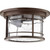 Transitional Larson 11" Clear Ceiling Mount In Oiled Bronze And Clear Hammered Glass