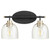 Soft Contemporary Espy 2 Light Vanity In Noir And Aged Brass