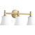 Transitional Rossington 3 Light Vanity In Aged Brass And Satin Opal