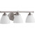 Transitional Brooks 3 Light Vanity In Satin Nickel And Satin Opal