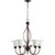 Transitional Spencer 5 Light Opal Chandelier In Oiled Bronze And Satin Opal