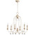 Transitional Venice 24" 6 Light Chandelier In Persian White