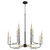 Soft Contemporary Lacy 12 Light Chandelier In Noir And Aged Brass