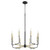 Soft Contemporary Lacy 8 Light Chandelier In Noir And Aged Brass