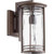 Transitional Larson 7" Clear Lantern In Oiled Bronze And Clear Hammered Glass