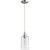 Transitional 5" Clear Glass Pendant In Satin Nickel