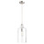 Transitional 7" Clear Glass Pendant In Satin Nickel