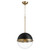 Soft Contemporary 12" Sphere Pendant In Noir And Aged Brass