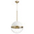 Soft Contemporary 14" Sphere Pendant In Studio White And Aged Brass
