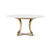 Gage Dining Table-60"-Polished White Mar