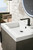 Columbia 24" Single Vanity, Ash Gray, Matte Black w/ White Glossy Composite Countertop