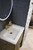 Columbia 24" Single Vanity, Latte Oak, Radiant Gold w/ White Glossy Composite Countertop