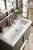 Columbia 31.5" Single Vanity, Ash Gray, Brushed Nickel w/ White Glossy Composite Countertop