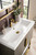 Columbia 31.5" Single Vanity, Ash Gray, Radiant Gold w/ White Glossy Composite Countertop