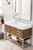 Columbia 48" Single Vanity, Latte Oak w/ Glossy White Composite Top