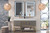 Columbia 59" Double Vanity, Ash Gray, Radiant Gold w/ Glossy White Composite Top