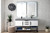 Columbia 59" Double Vanity, Glossy White, Matte Black w/ Dusk Gray Glossy Composite Top