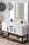 Columbia 59" Double Vanity, Glossy White, Matte Black w/ Glossy White Composite Top
