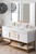 Columbia 59" Double Vanity, Glossy White, Radiant Gold w/ Glossy White Composite Top