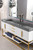 Columbia 72" Single Vanity, Glossy White, Radiant Gold w/ Dusk Gray Glossy Composite Top