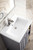Alicante' 24" Single Vanity Cabinet, Grey Smoke, Brushed Nickel w/White Glossy Composite Countertop