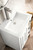 Alicante' 24" Single Vanity Cabinet, Glossy White, Brushed Nickel w/White Glossy Composite Countertop