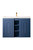 Alicante' 39.5" Single Vanity Cabinet, Azure Blue w/ White Glossy Composite Countertop