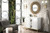Alicante' 39.5" Single Vanity Cabinet, Glossy White, Radiant Gold w/White Glossy Composite Countertop