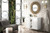 Alicante' 39.5" Single Vanity Cabinet, Glossy White w/ White Glossy Composite Countertop