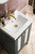 Chianti 20" Single Vanity Cabinet, Mineral Gray, Radiant Gold w/ White Glossy Composite Countertop