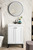 Chianti 24" Single Vanity Cabinet, Glossy White, Matte Black w/ White Glossy Composite Countertop