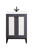 Chianti 24" Single Vanity Cabinet, Mineral Gray, Matte Black w/ White Glossy Composite Countertop