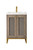 Chianti 24" Single Vanity Cabinet, Whitewashed Walnut, Radiant Gold w/ White Glossy Composite Countertop