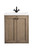 Chianti 24" Single Vanity Cabinet, Whitewashed Walnut w/ White Glossy Composite Countertop