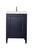 Britannia 24" Single Vanity Cabinet, Navy Blue w/ White Glossy Composite Countertop